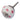 Porcelain furniture knob – white/pink dots, 40 mm