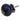 Porcelain Cabinet Knob Ø40 mm – Dark Blue/Black Floral