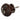Porcelain Cabinet Knob Ø40 mm – Brown/Black Floral